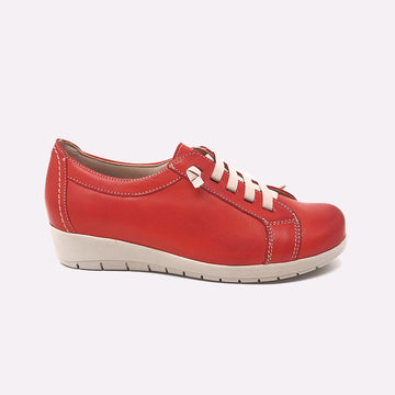 Zapato de cordón Lycia en piel color rojo - DANERIS