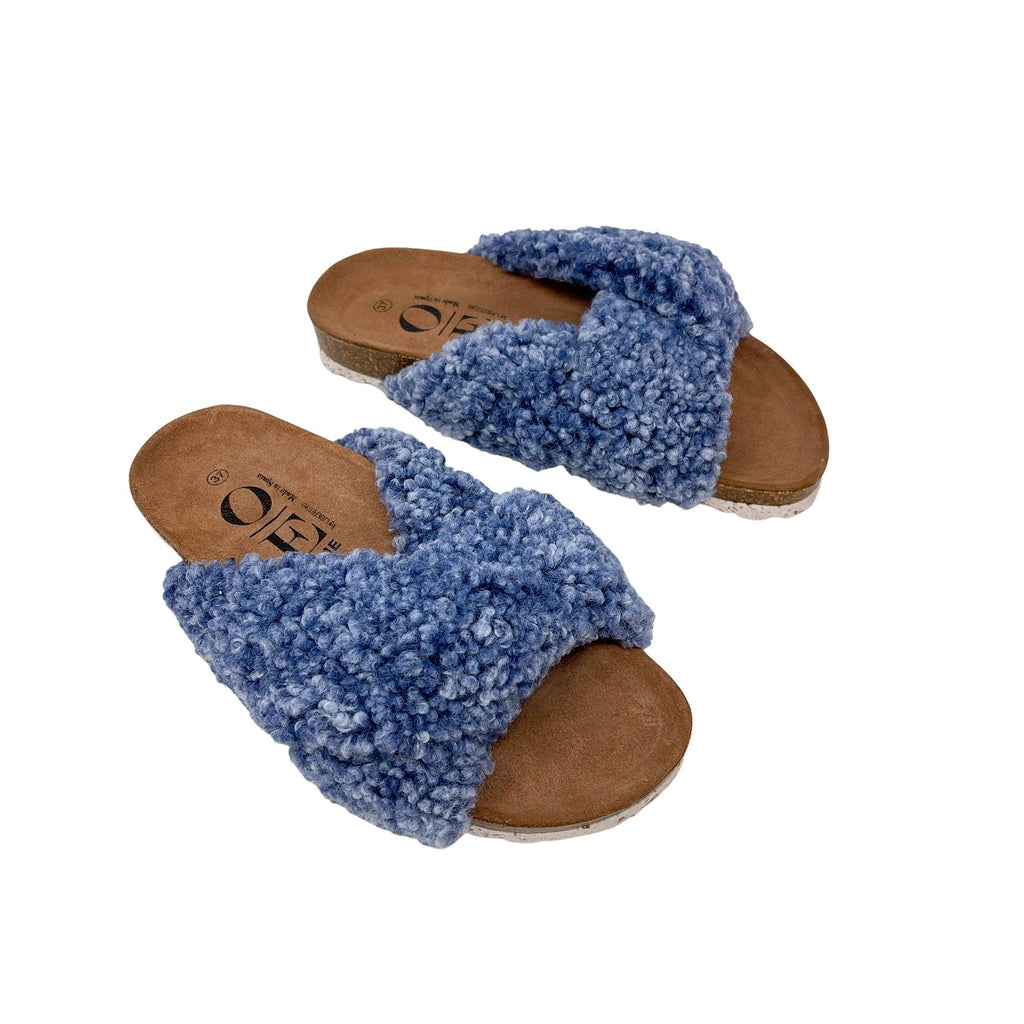 Zapatillas de estar por casa Lazy en textil azul - OE