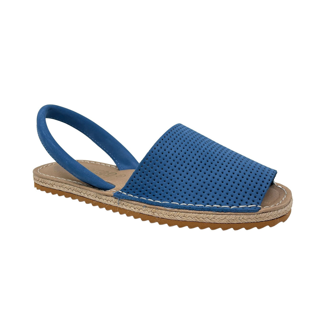 Sandalia menorquina Danu en piel Azul - LIBERITAE