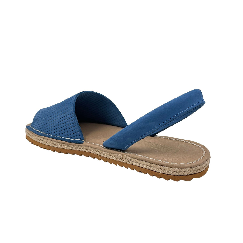 Sandalia menorquina Danu en piel Azul - LIBERITAE